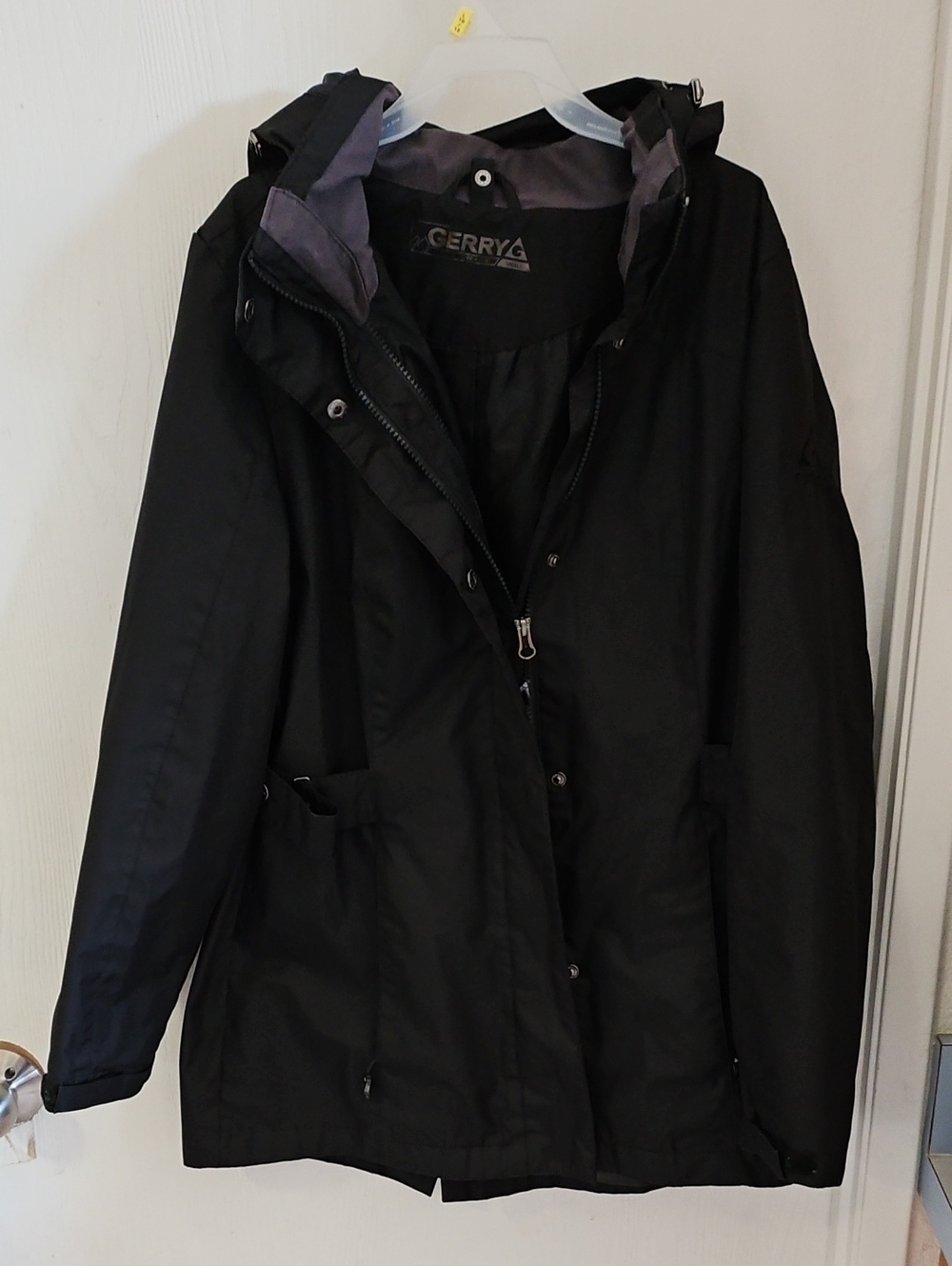 Gerry Weber Black Hooded WomensTrench Coat Size Small